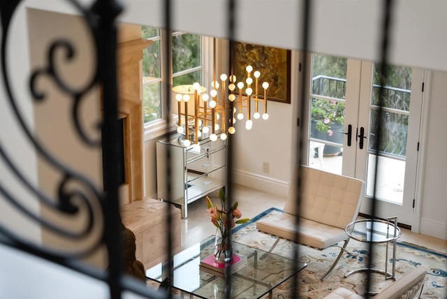 dining room with french doors