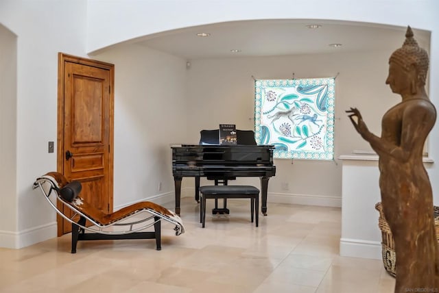 misc room featuring light tile patterned floors