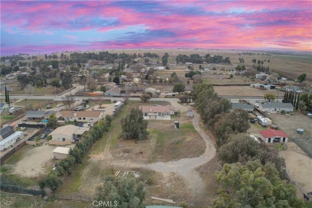 view of aerial view at dusk