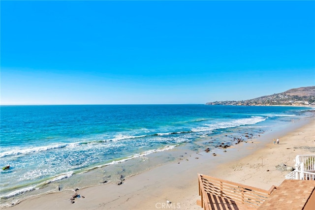 property view of water with a beach view