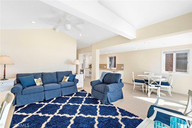 1051 Gaviota Dr, Laguna Beach, CA 92651 - living area with a ceiling fan and recessed lighting