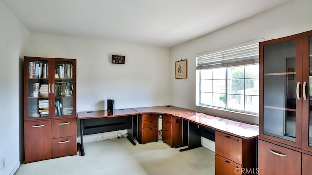 view of carpeted office space