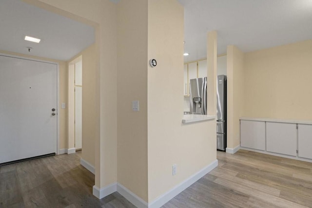 hall featuring light hardwood / wood-style flooring