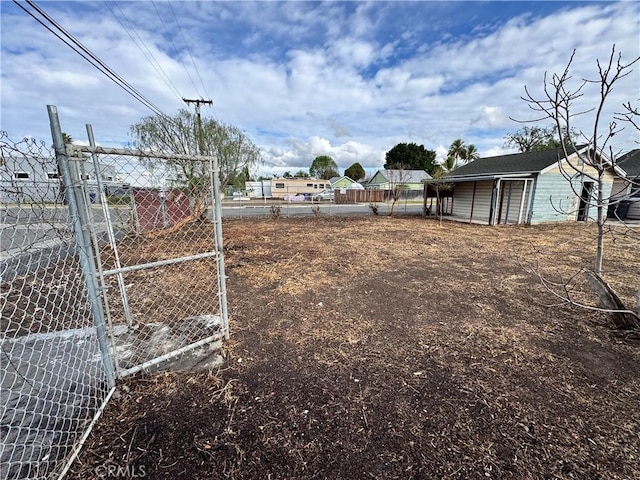 view of yard with fence