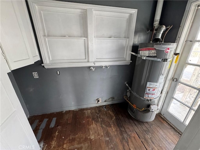 utility room featuring water heater