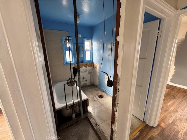 bathroom featuring hardwood / wood-style flooring