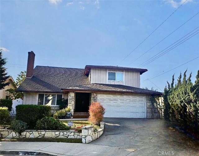 view of front of house with a garage