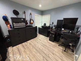 office space featuring light wood-type flooring