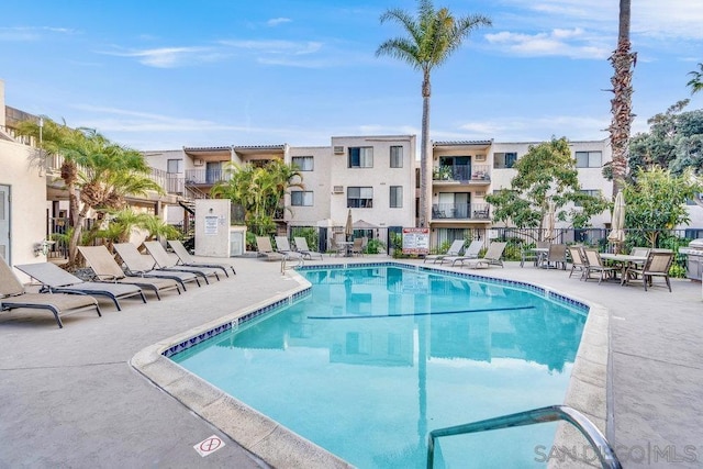 view of pool with a patio