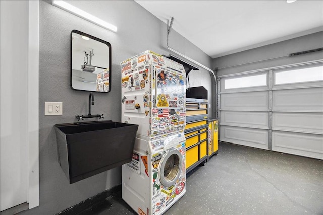 garage featuring sink