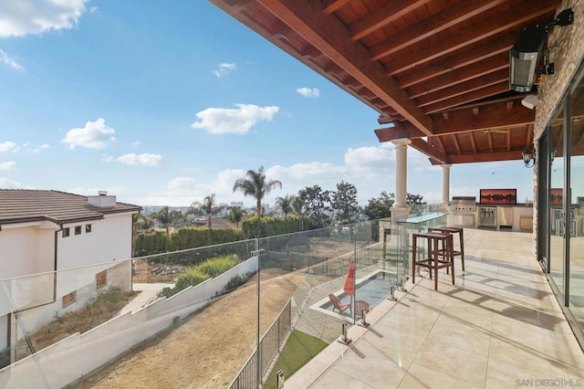 view of patio / terrace with an outdoor kitchen