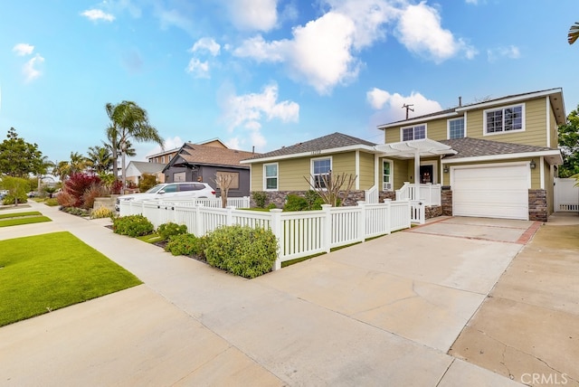 view of front of house with a garage