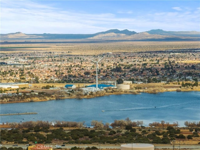 view of water feature with a mountain view