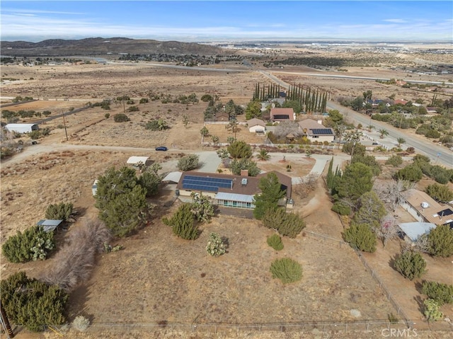 drone / aerial view featuring a mountain view