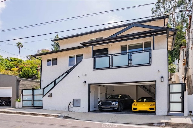 exterior space featuring a garage