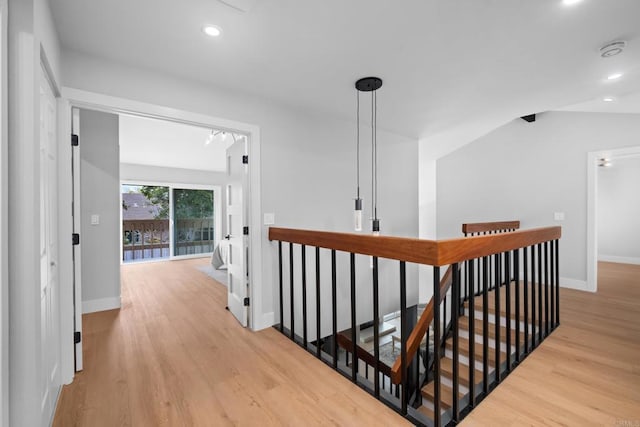 corridor featuring light hardwood / wood-style flooring