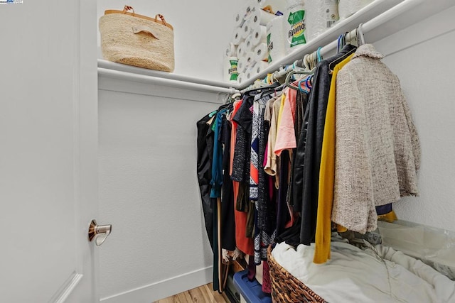 spacious closet with wood-type flooring