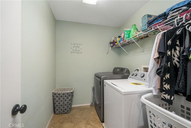 laundry area with washer and clothes dryer