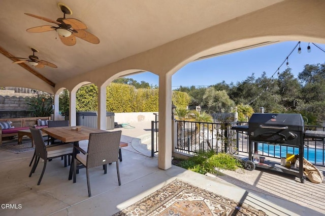 view of patio / terrace with ceiling fan