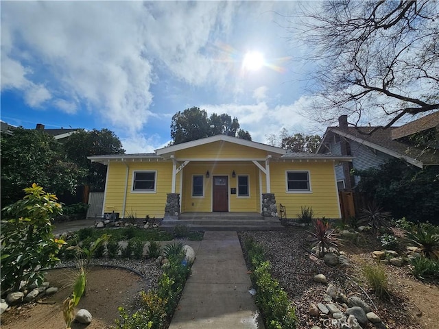 view of front facade featuring a porch