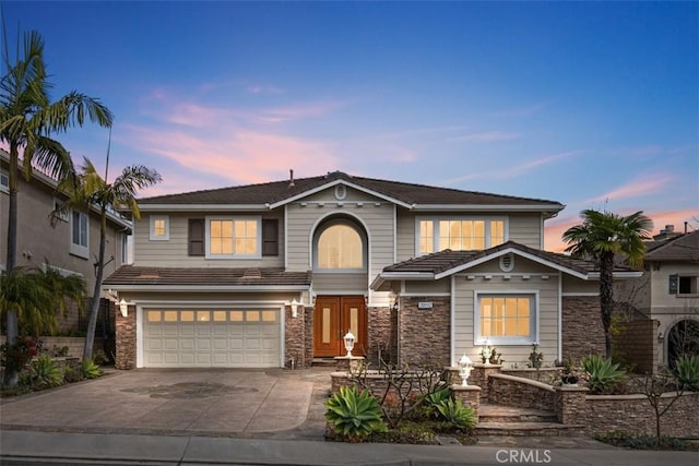 view of front of house featuring a garage