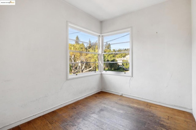 empty room with hardwood / wood-style floors