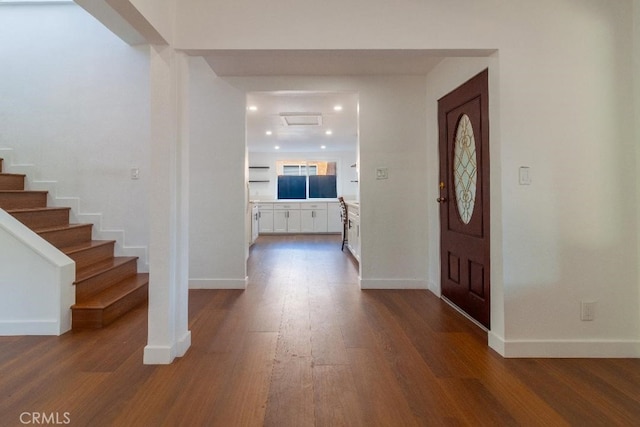 foyer featuring hardwood / wood-style floors