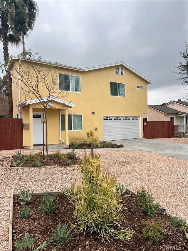 view of front facade with a garage