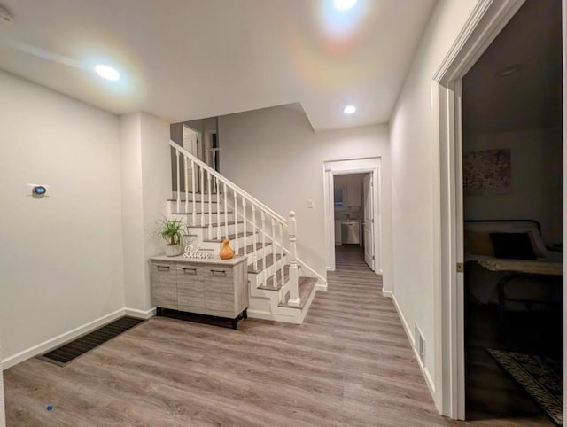 interior space featuring wood-type flooring