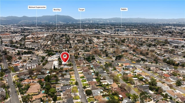 aerial view featuring a mountain view