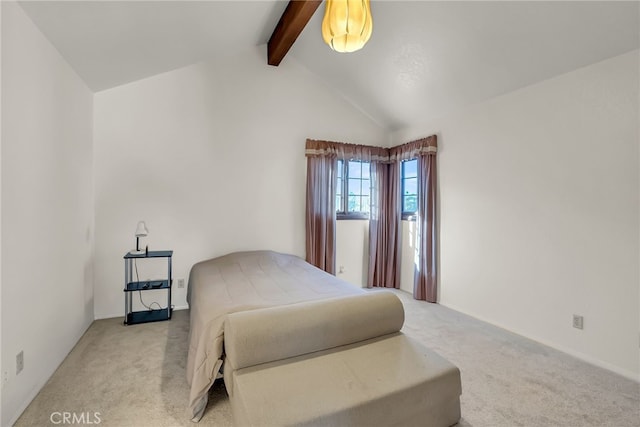 2572 Sunset Dr, Riverside, CA 92506 - carpeted bedroom with vaulted ceiling with beams