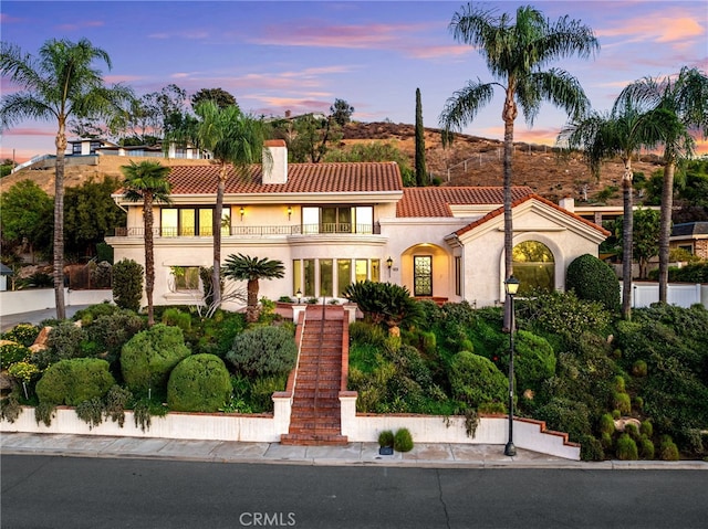 2572 Sunset Dr, Riverside, CA 92506 - mediterranean / spanish-style home featuring a balcony