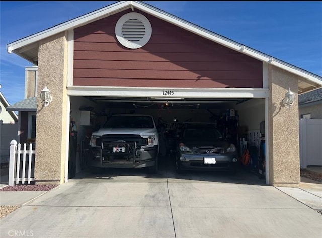 view of garage