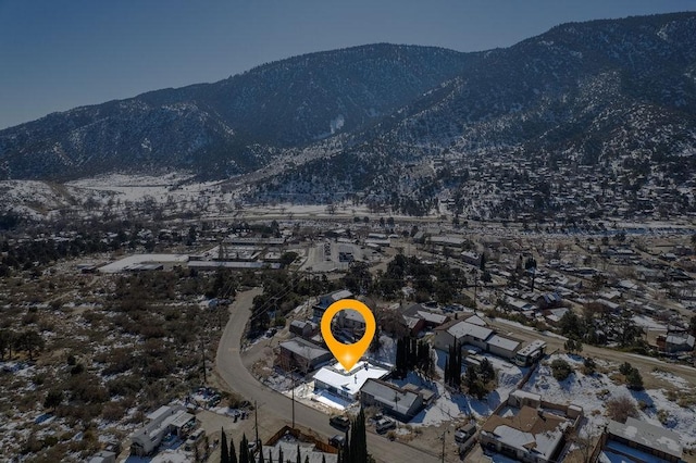 aerial view with a mountain view