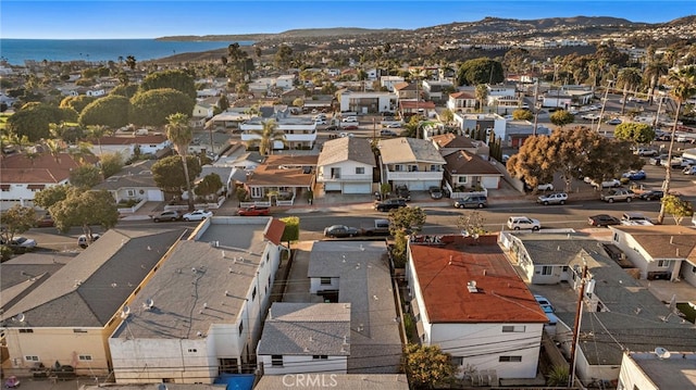 aerial view with a water and mountain view