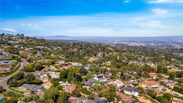 bird's eye view with a mountain view