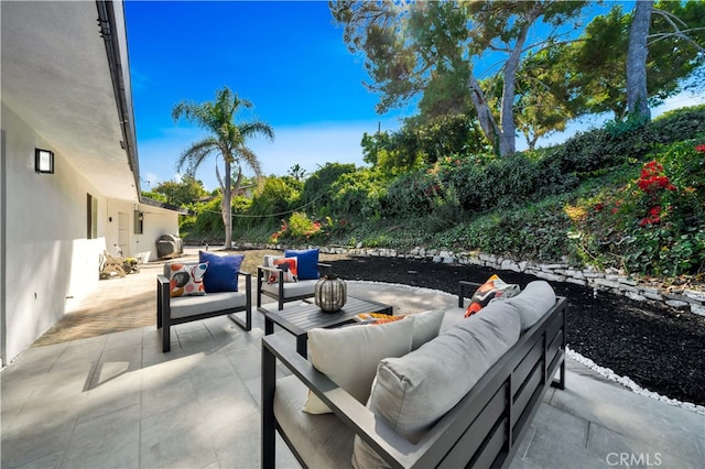 view of patio with an outdoor hangout area