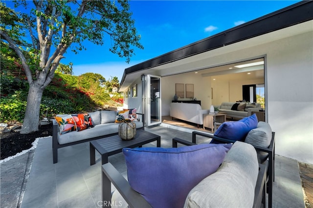 view of patio featuring an outdoor hangout area