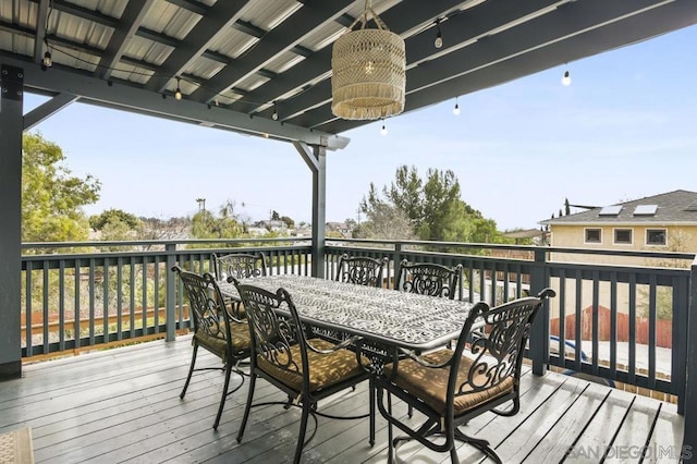 deck with a water view