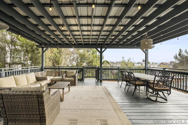 deck with an outdoor living space