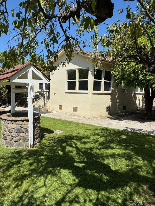 1605 S Atlantic Blvd, Alhambra, CA 91803 - rear view of house featuring crawl space, a gazebo, stucco siding, and a yard