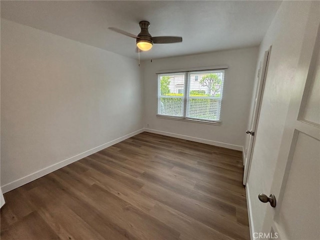 1605 S Atlantic Blvd, Alhambra, CA 91803 - unfurnished room with wood finished floors, baseboards, and ceiling fan