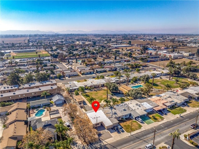 332 E 7th St, San Jacinto, CA 92583 - drone / aerial view featuring a mountain view