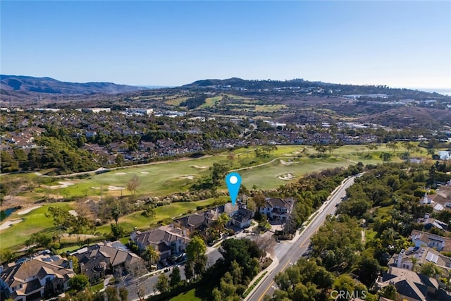 bird's eye view featuring a mountain view