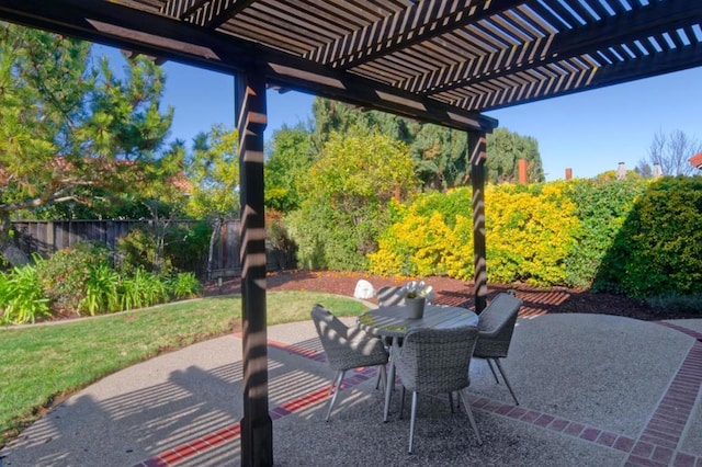 view of patio with a pergola