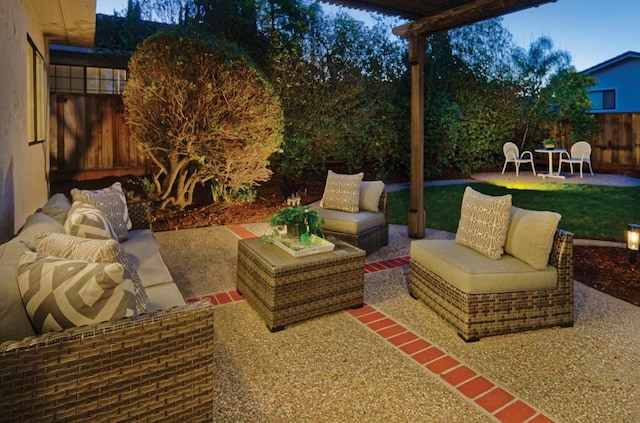 view of patio with outdoor lounge area