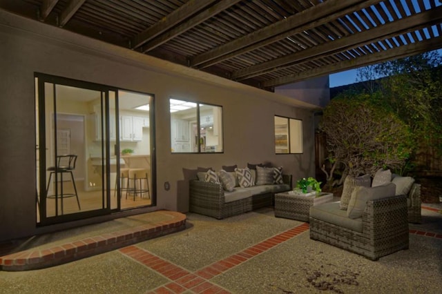 view of patio featuring an outdoor living space