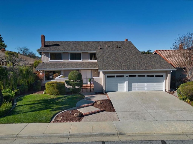 front facade featuring a front yard