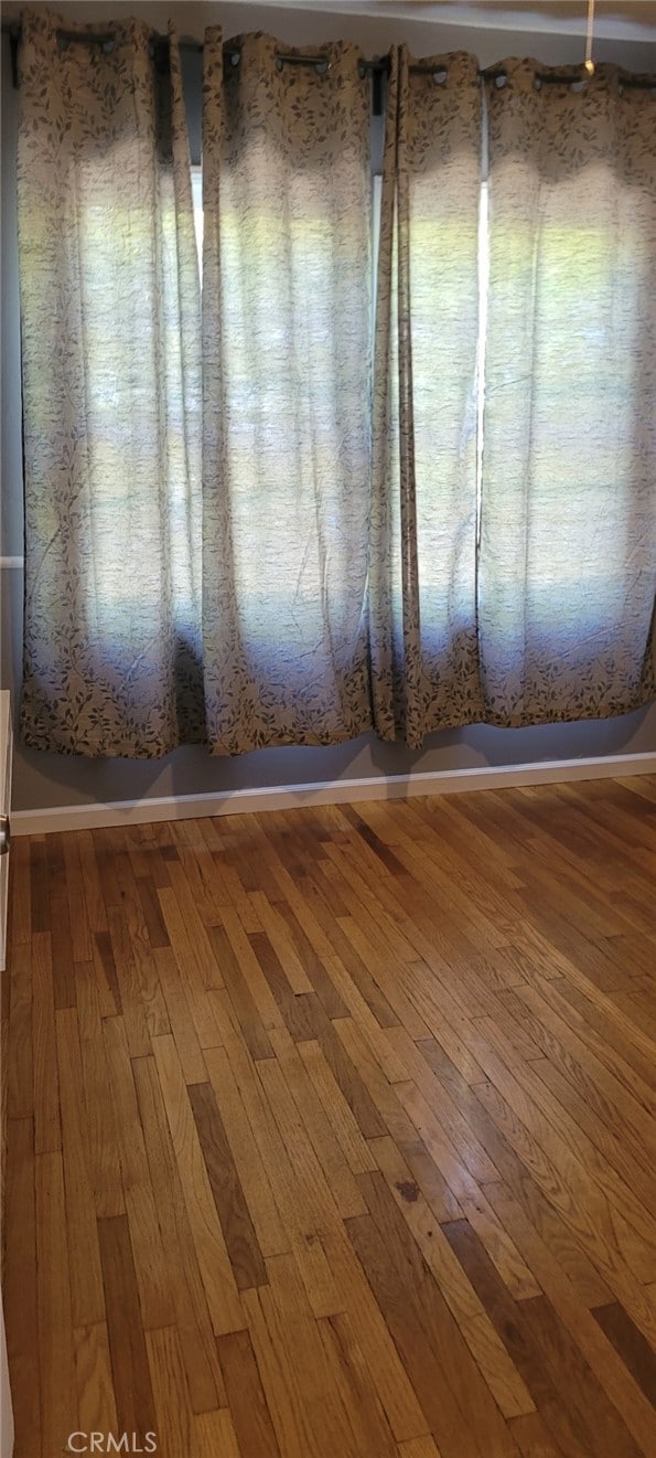 empty room with hardwood / wood-style flooring