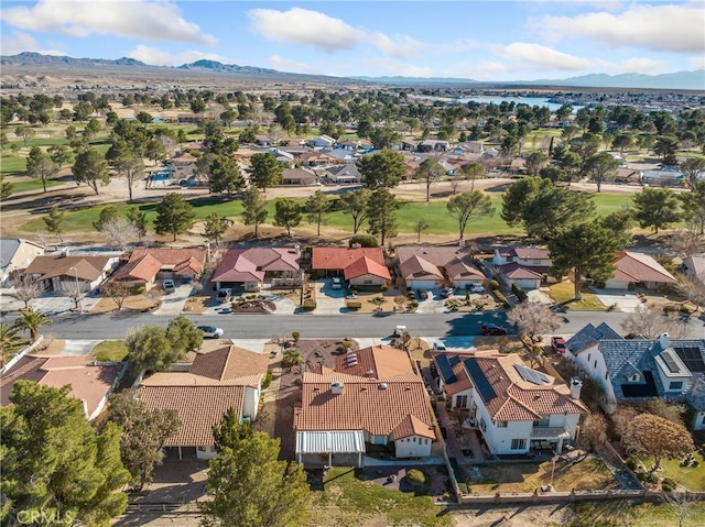 aerial view with a residential view and a mountain view